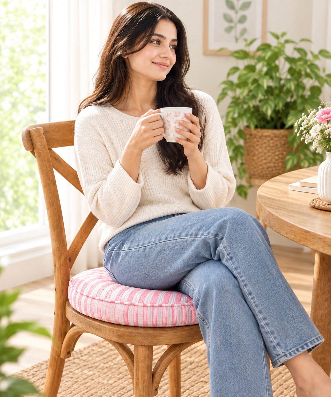 Round chair cushion- Pink
