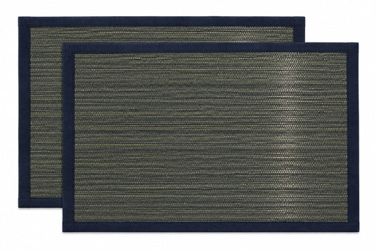 GRASS PLACEMAT 2PCS SET - BLACK GREEN PIPING