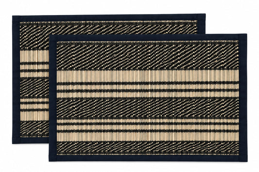 GRASS PLACEMAT 2PCS SET - STRIPE BLACK