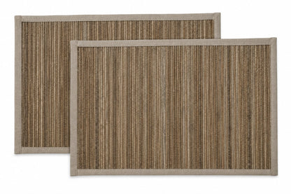 GRASS PLACEMAT 2PCS SET - BEIGE PIPING