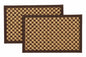 GRASS PLACEMAT 2PCS SET - CHECK BROWN
