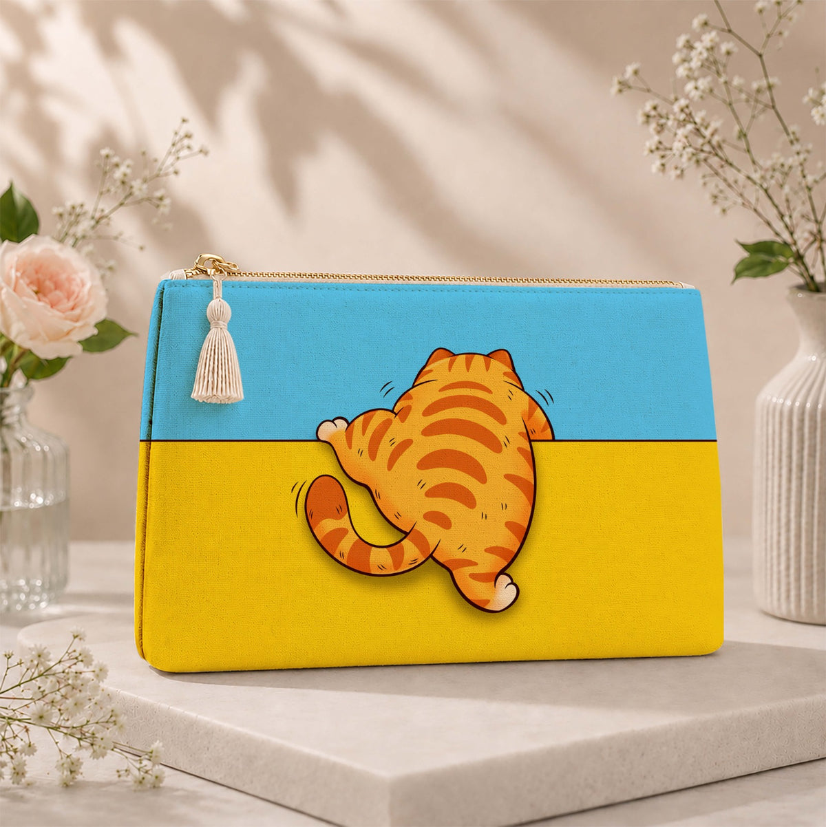 Canvas pouch - ginger cat