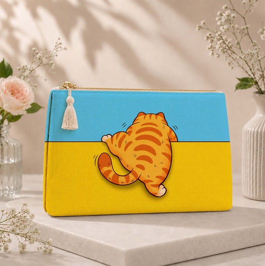 Canvas pouch - ginger cat