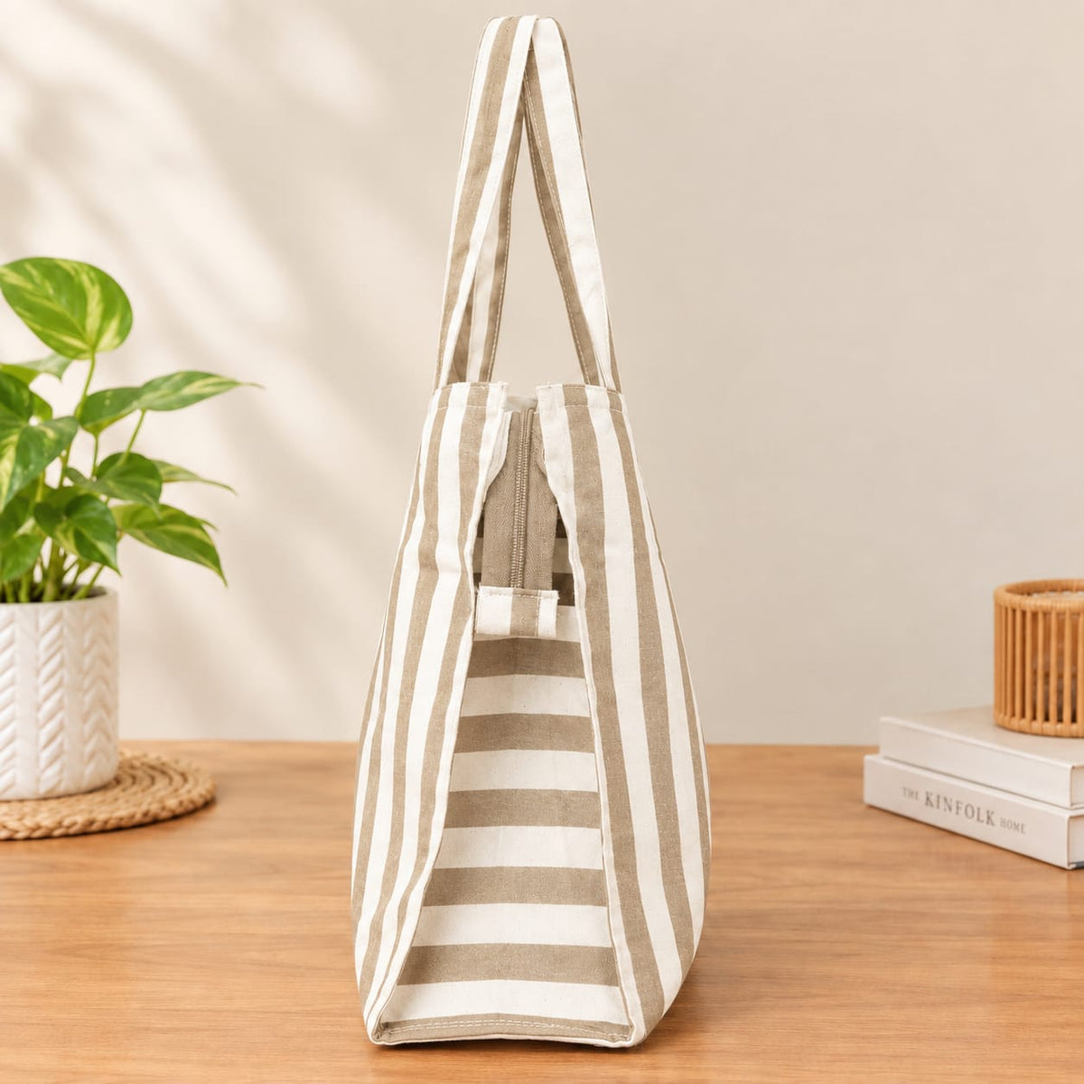 Multipupose bag -STRIPES BEIGE