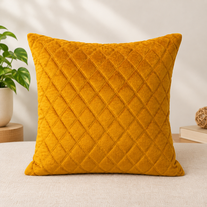 Velvet quilted cushion
