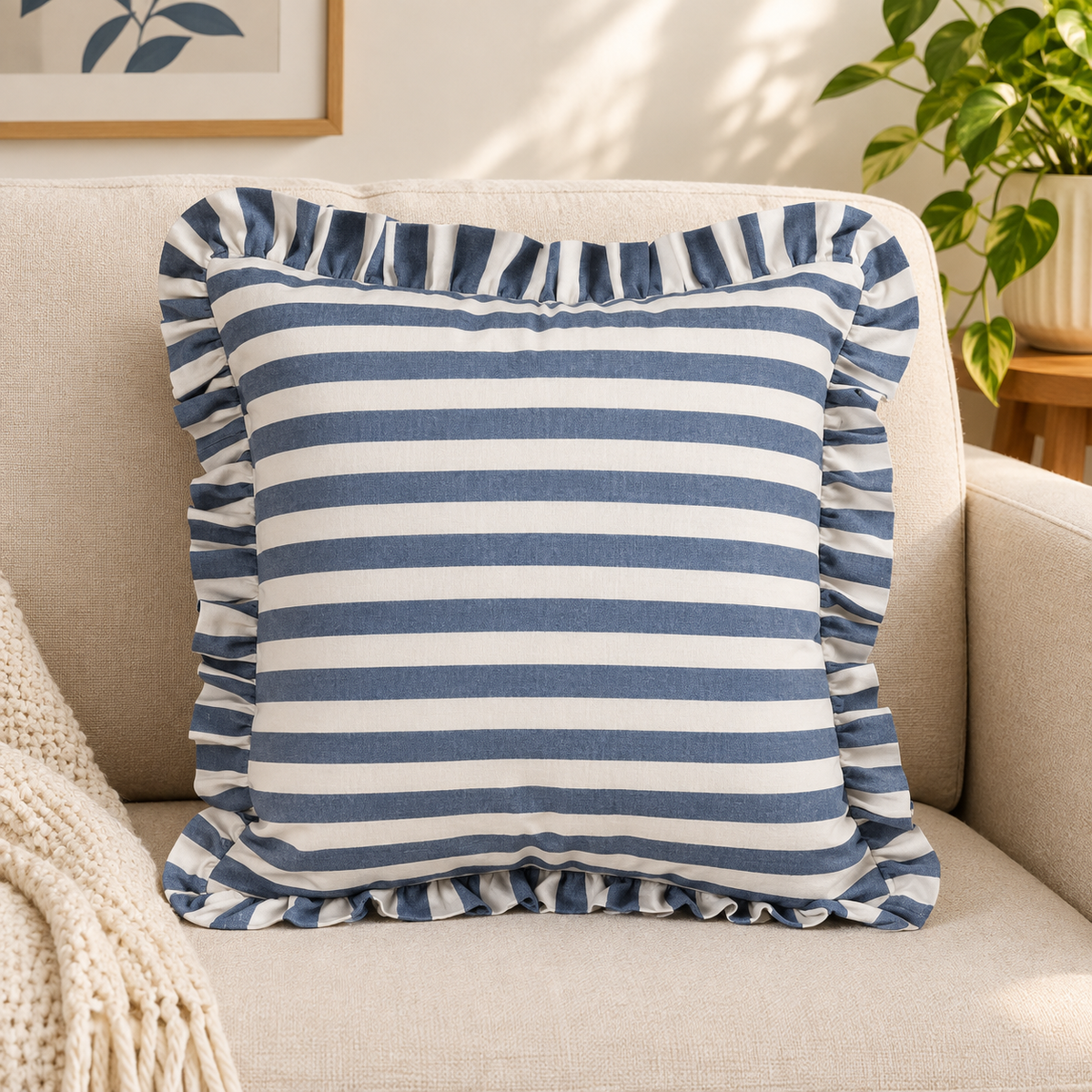 Frilled cushion
